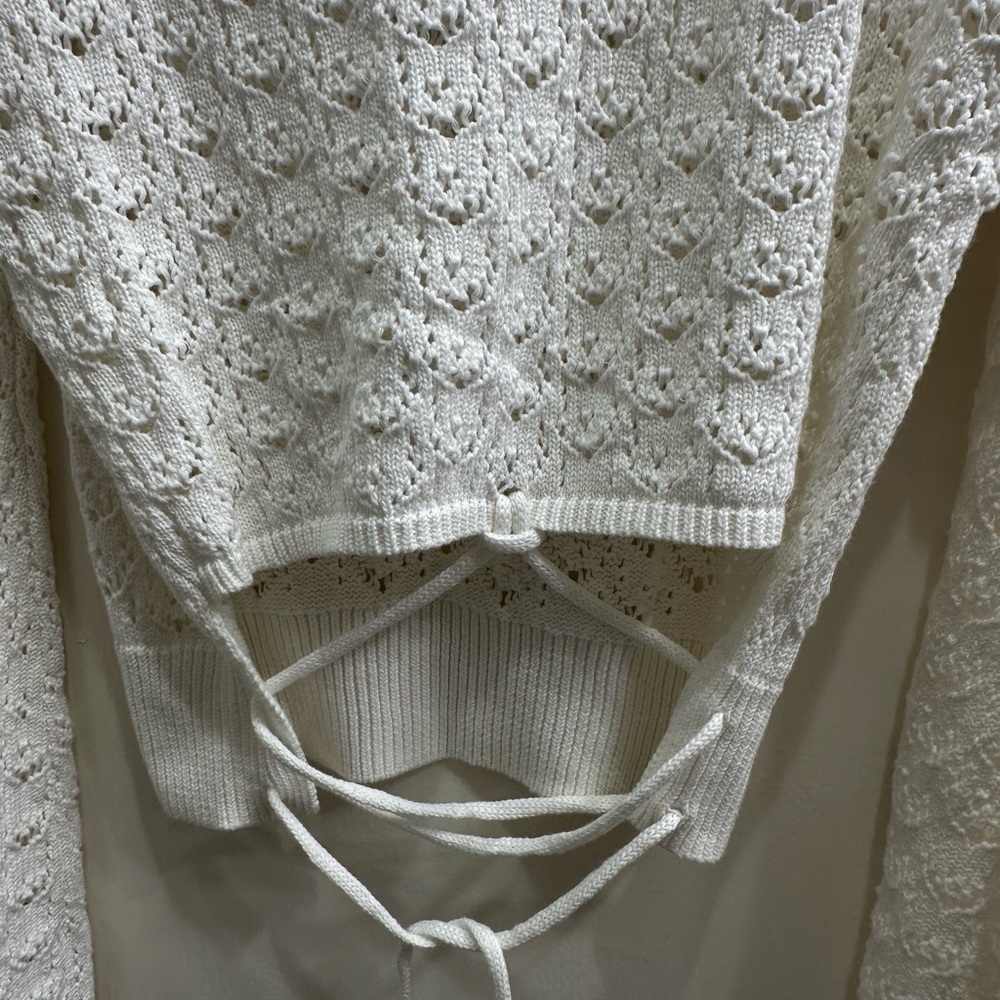 New Lulu's Cream Lace Knit Sweater - Picture 4 of 7